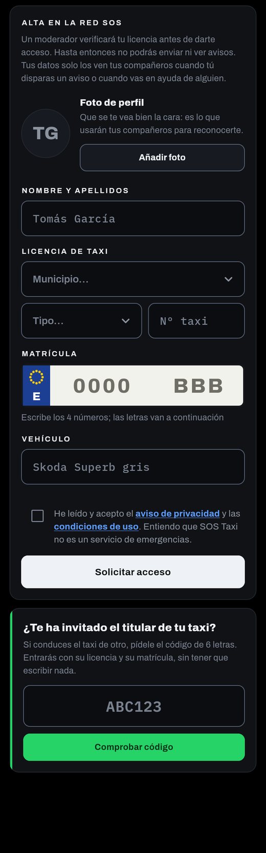 Alta en la red con municipio, licencia y matrícula